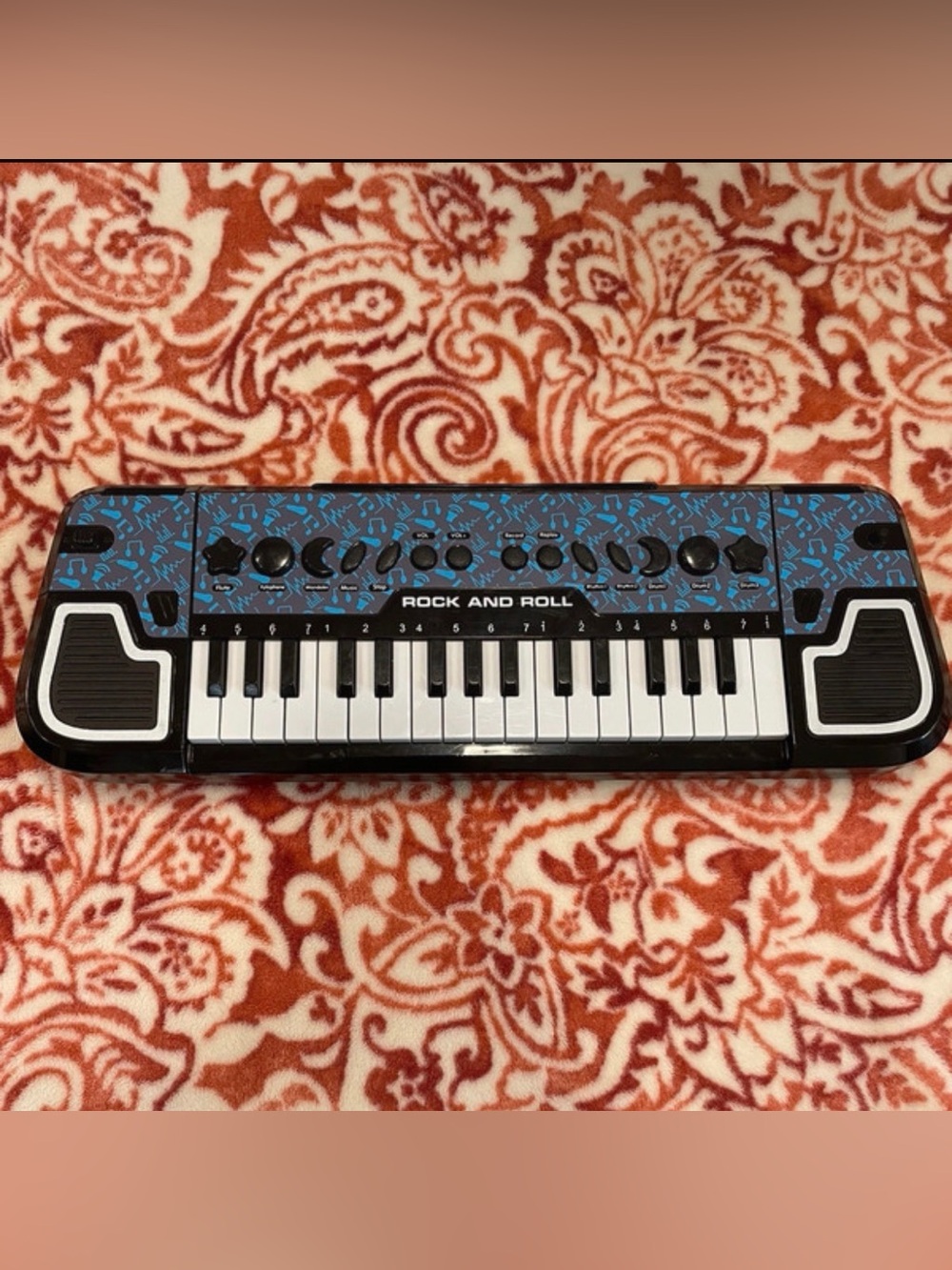 Kids Working Piano Keyboard Blue Black Music Toy